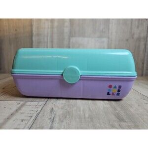 Vintage 90s Caboodles Small Makeup Organizer Case with Two Trays – Seagram Green